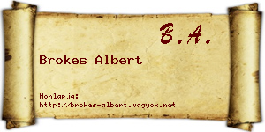 Brokes Albert névjegykártya